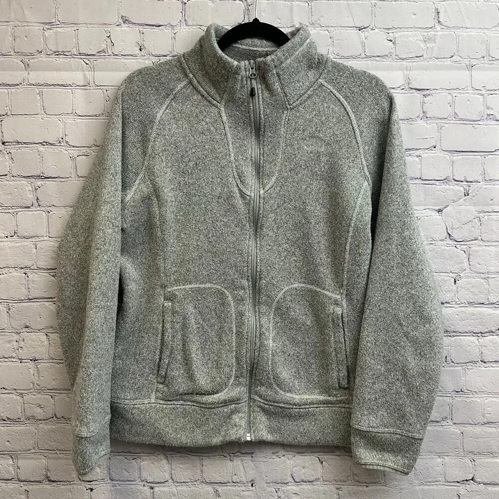The North Face Women's Gray Full Zip Fleece Jacket Size Medium - Picture 1 of 8